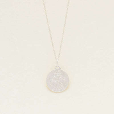 Sterling Silver Saint Christopher Pendant with Cable Chain - Necklace - Walker & Hall