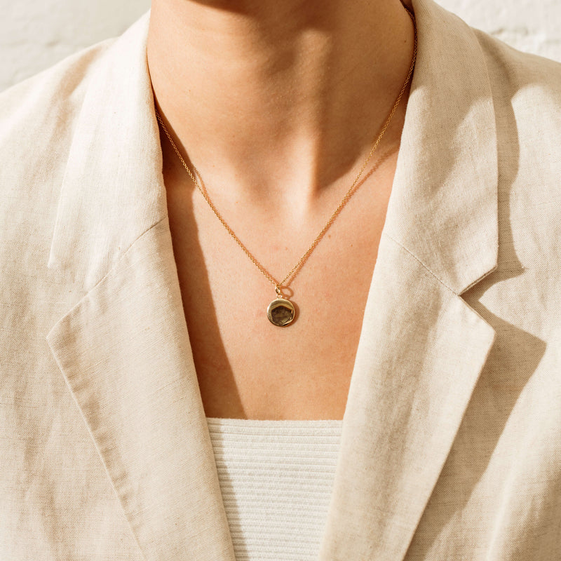 9ct Yellow Gold Pebble Pendant - Necklace - Walker & Hall