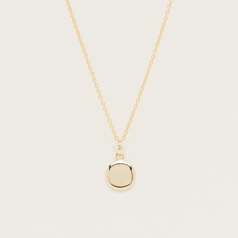 9ct Yellow Gold Mini Pebble Pendant - Necklace - Walker & Hall