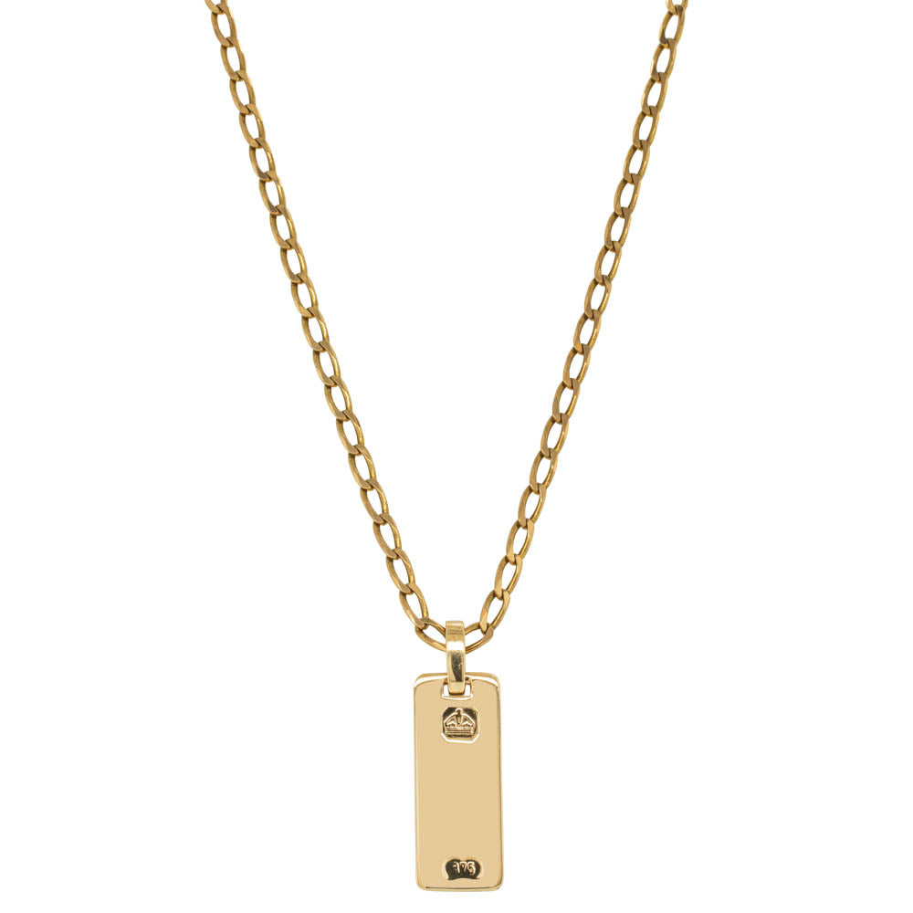 Deja Vu 9ct Yellow Gold Ingot Pendant With Curb Chain Walker Hall
