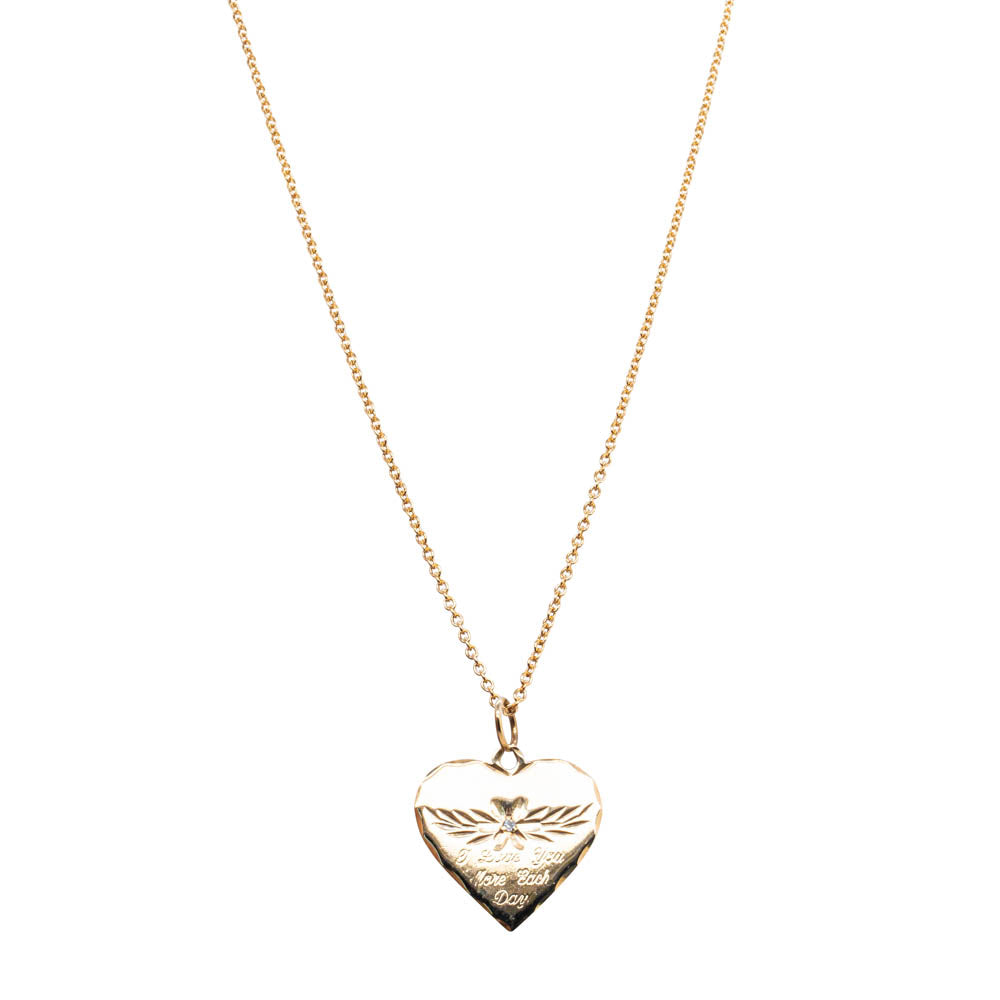 Deja Vu 9ct Yellow Gold Diamond Set Heart Necklace - Necklace - Walker & Hall