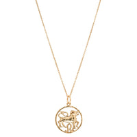 Deja Vu 9ct Yellow Gold Lion and Snake Necklace