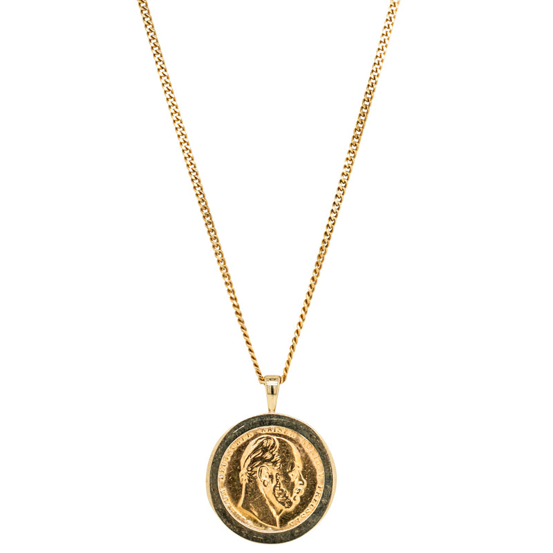 9ct Yellow Gold Prussian Coin Pendant with Chain - Necklace - Walker & Hall