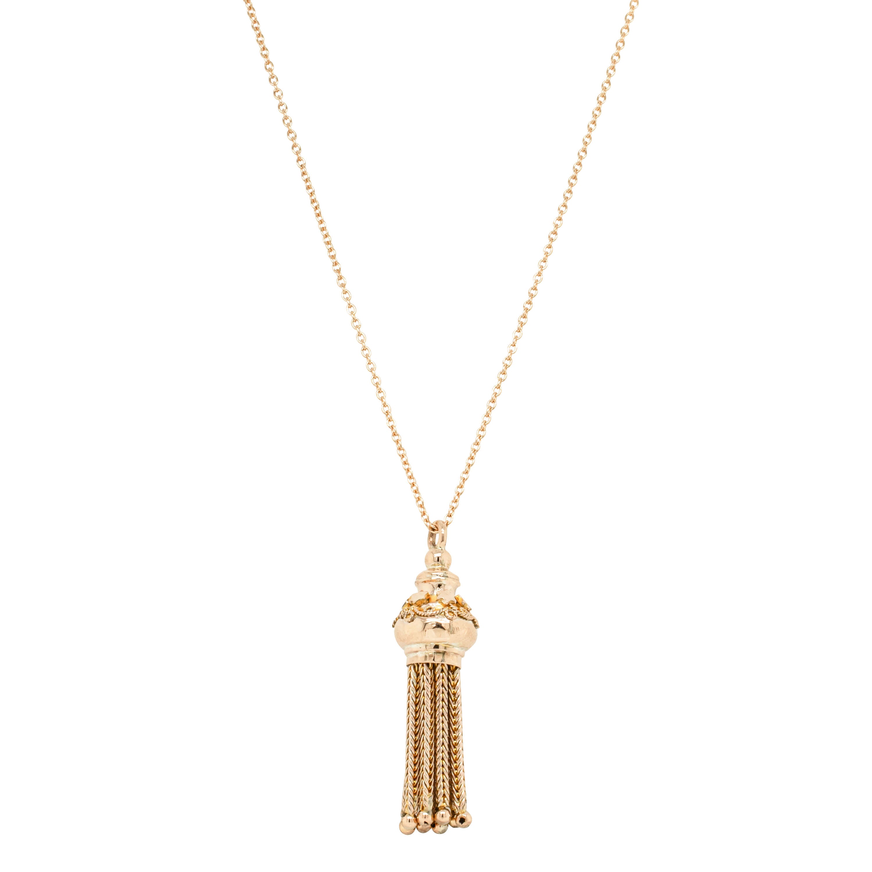 Vintage 8ct Rose Gold Tassel Pendant Walker Hall