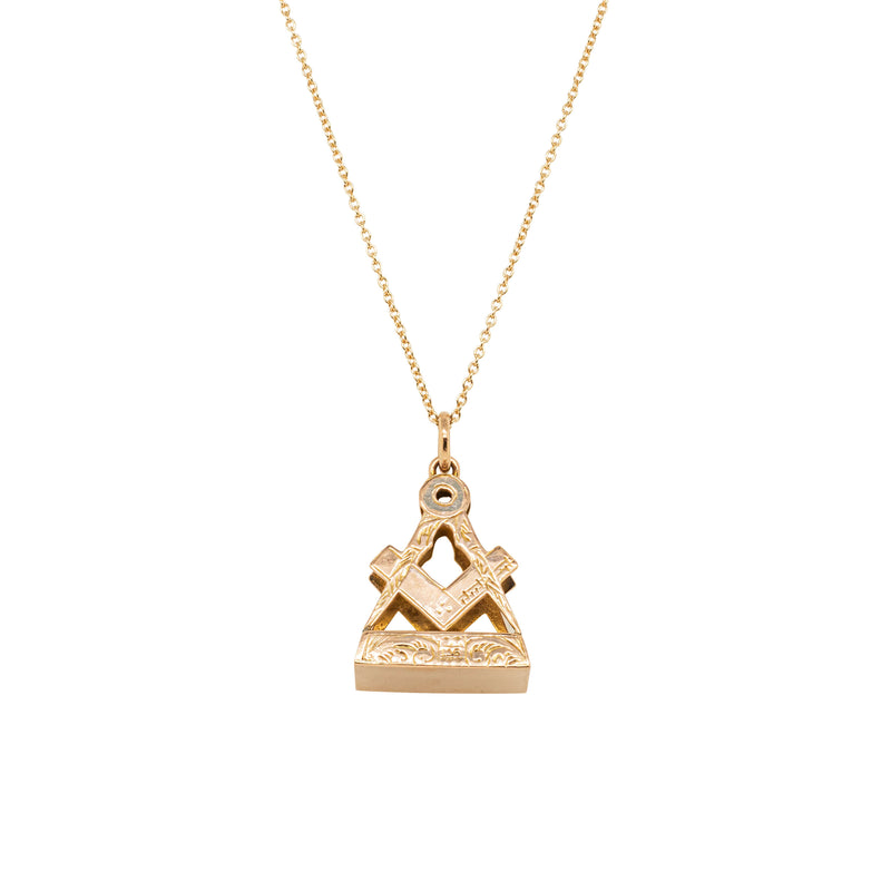 Deja Vu 9ct Rose Gold Masonic Seal Pendant With Chain-Necklace-Walker & Hall