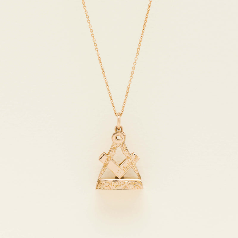Deja Vu 9ct Rose Gold Masonic Fob Pendant With Chain - Necklace - Walker & Hall