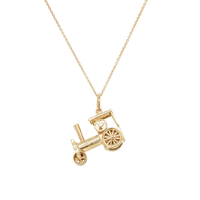 Deja Vu 9ct Yellow Gold Steam Roller Necklace