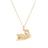 Deja Vu 9ct Yellow Gold Hollow Swan Necklace