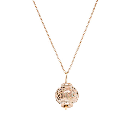 Deja Vu 9ct Rose Gold Chinese Lantern Necklace