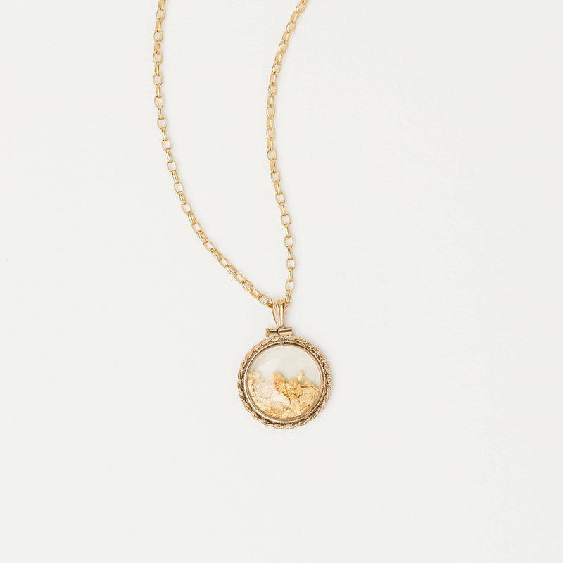 Déjà Vu 9ct Yellow Gold Pendant with 23ct Alluvial Gold-Necklace-Walker & Hall