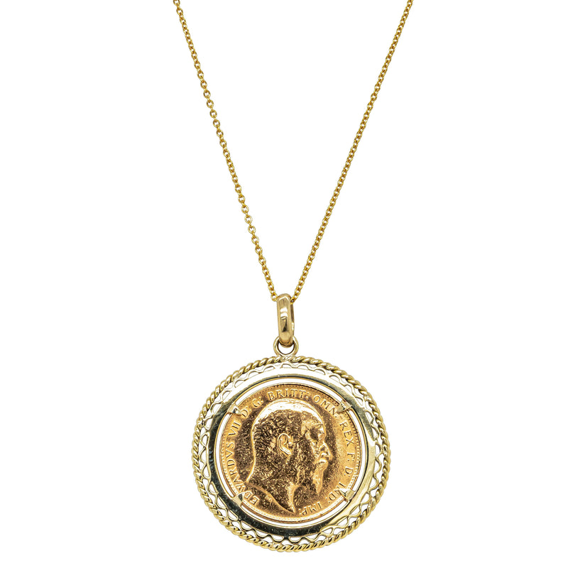 Deja Vu 9ct Yellow Gold Pendant with 22ct Sovereign - Necklace - Walker & Hall