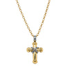 Deja Vu 18ct Yellow & White Gold Hollow Cross Pendant - Necklace - Walker & Hall