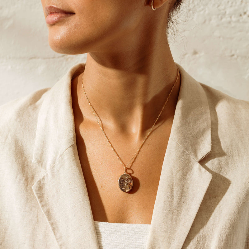 Deja Vu 9ct Rose Gold Floral Seed Pearl Locket - Necklace - Walker & Hall