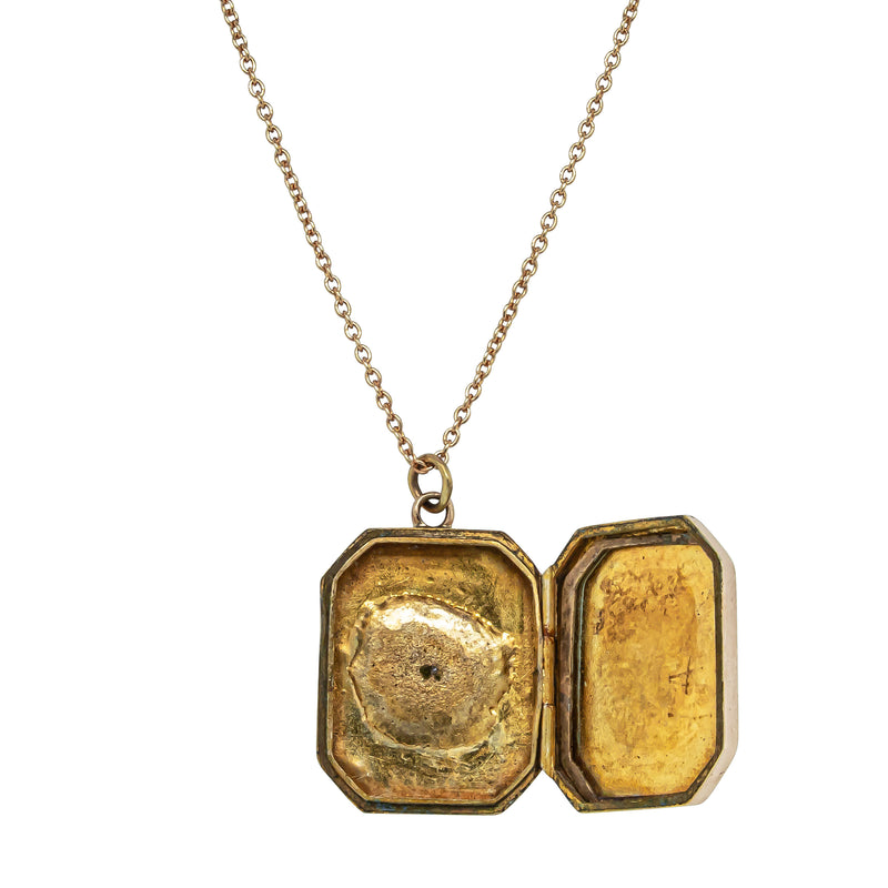Vintage 9ct Rose Gold Seed Pearl Set Locket - Necklace - Walker & Hall