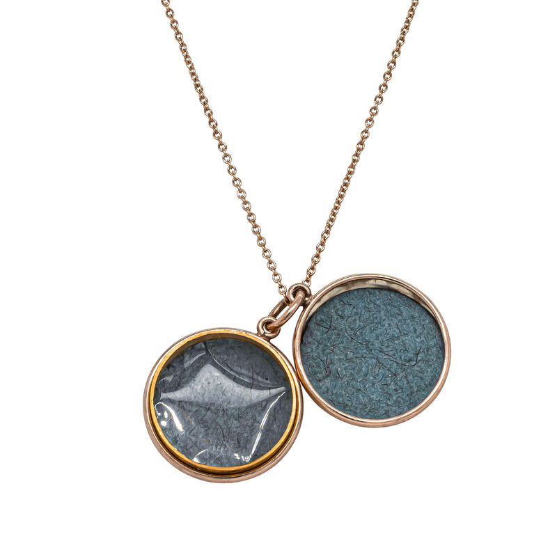 Vintage 9ct Rose Gold Round Engraved Locket - Necklace - Walker & Hall