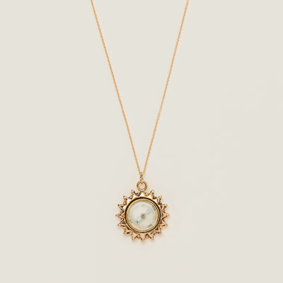 Deja Vu 9ct Rose Gold / Brass Sunburst Compass Pendant - Necklace - Walker & Hall