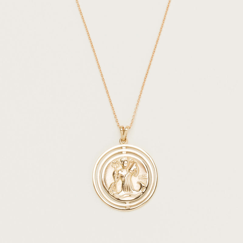 Deja Vu 9ct Yellow Gold Neptune Pendant with Chain - Necklace - Walker & Hall