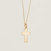 Vintage 9ct Rose Gold Foliate Engraved Cross Pendant - Necklace - Walker & Hall
