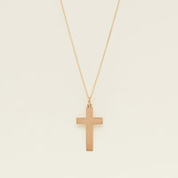 Vintage 9ct Rose Gold Cross Pendant - Chester 1913 - Necklace - Walker & Hall
