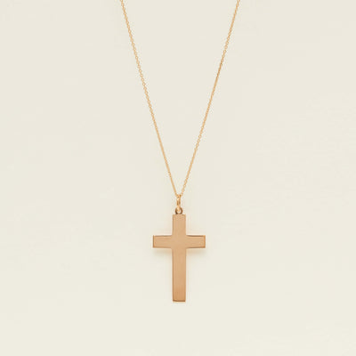 Vintage 9ct Rose Gold Cross Pendant - Chester 1913 - Necklace - Walker & Hall