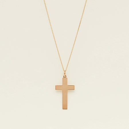 Vintage 9ct Rose Gold Cross Pendant - Chester 1913 - Necklace - Walker & Hall