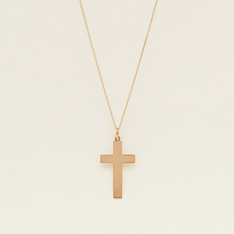 Vintage 9ct Rose Gold Cross Pendant - Chester 1913 - Necklace - Walker & Hall