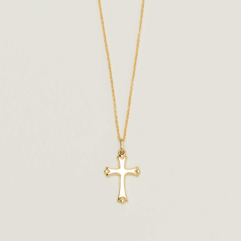 Deja Vu 9ct Yellow Gold Flared Latin Cross Pendant - Necklace - Walker & Hall