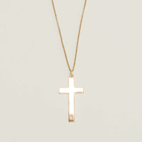 Deja Vu 9ct Rose Gold Classic Cross Pendant With Chain - Necklace - Walker & Hall