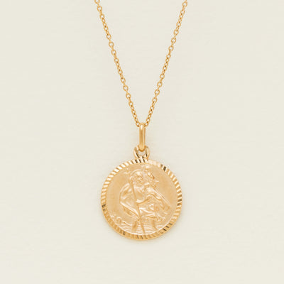 Deja Vu 9ct Rose Gold St Christopher Pendant - Necklace - Walker & Hall