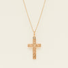 Vintage 9ct Rose Gold Hollow Engraved Cross Pendant - Necklace - Walker & Hall