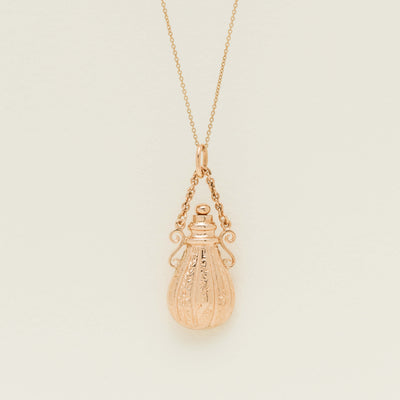 Deja Vu 9ct Rose Gold Decorative Scent Bottle Pendant - Necklace - Walker & Hall