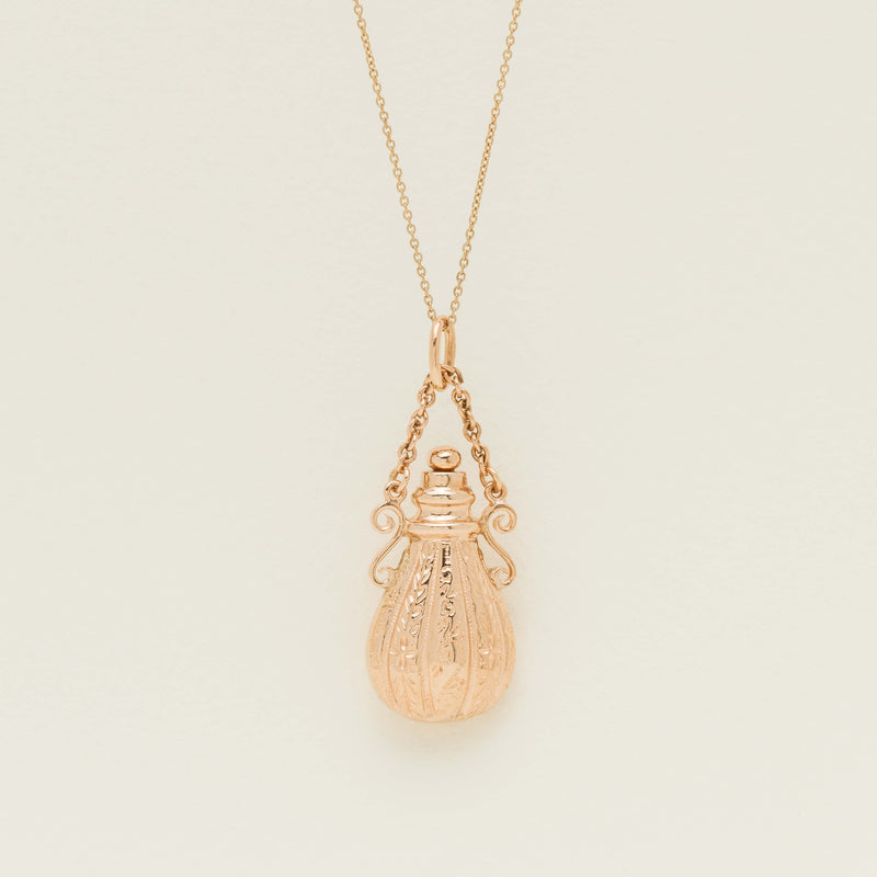 Deja Vu 9ct Rose Gold Decorative Scent Bottle Pendant - Necklace - Walker & Hall