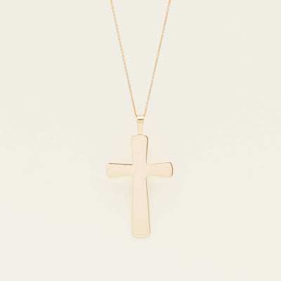 Deja Vu 9ct Yellow Gold Large Cross Pendant - Necklace - Walker & Hall