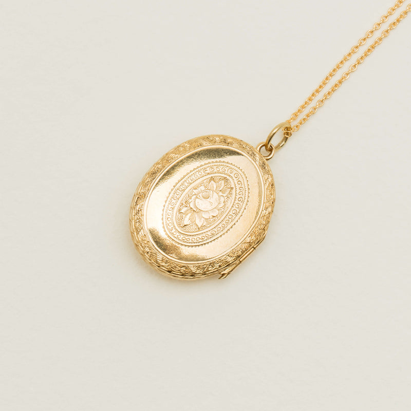 Vintage 18ct Yellow Gold Enamel & Seed Pearl Locket Pendant - Necklace - Walker & Hall