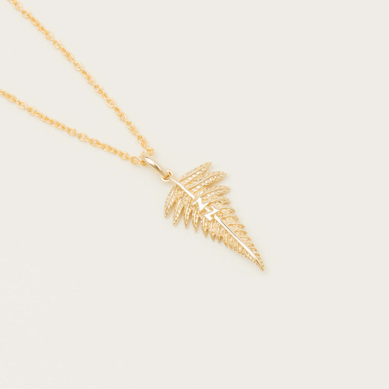 9ct Yellow Gold New Zealand Fern Pendant - Necklace - Walker & Hall