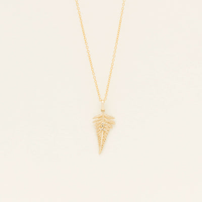 9ct Yellow Gold New Zealand Fern Pendant - Necklace - Walker & Hall