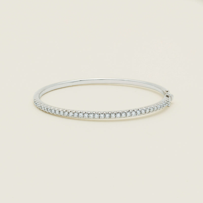 18ct White Gold 1.50ct Diamond Comet Bangle - Bracelet - Walker & Hall