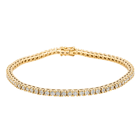 18ct Yellow Gold 2.95ct Diamond Jubilee Tennis Bracelet - Bracelet - Walker & Hall