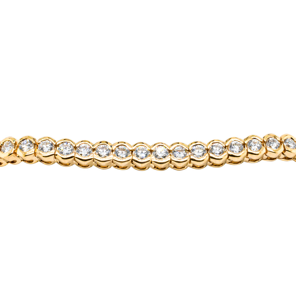 18ct Yellow Gold 3.90ct Diamond Tennis Bracelet - Bracelet - Walker & Hall