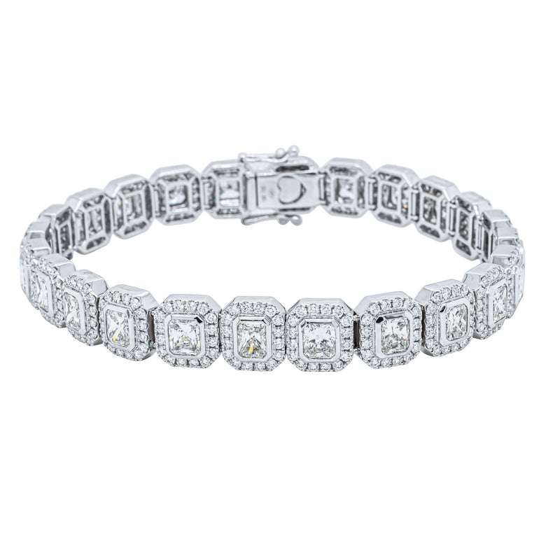 18ct White Gold 10.72ct Radiant Cut Diamond Isla Bracelet