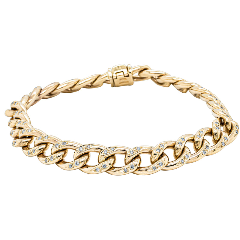 Deja Vu 9ct Yellow Gold 1.04ct Diamond Curb Link Bracelet