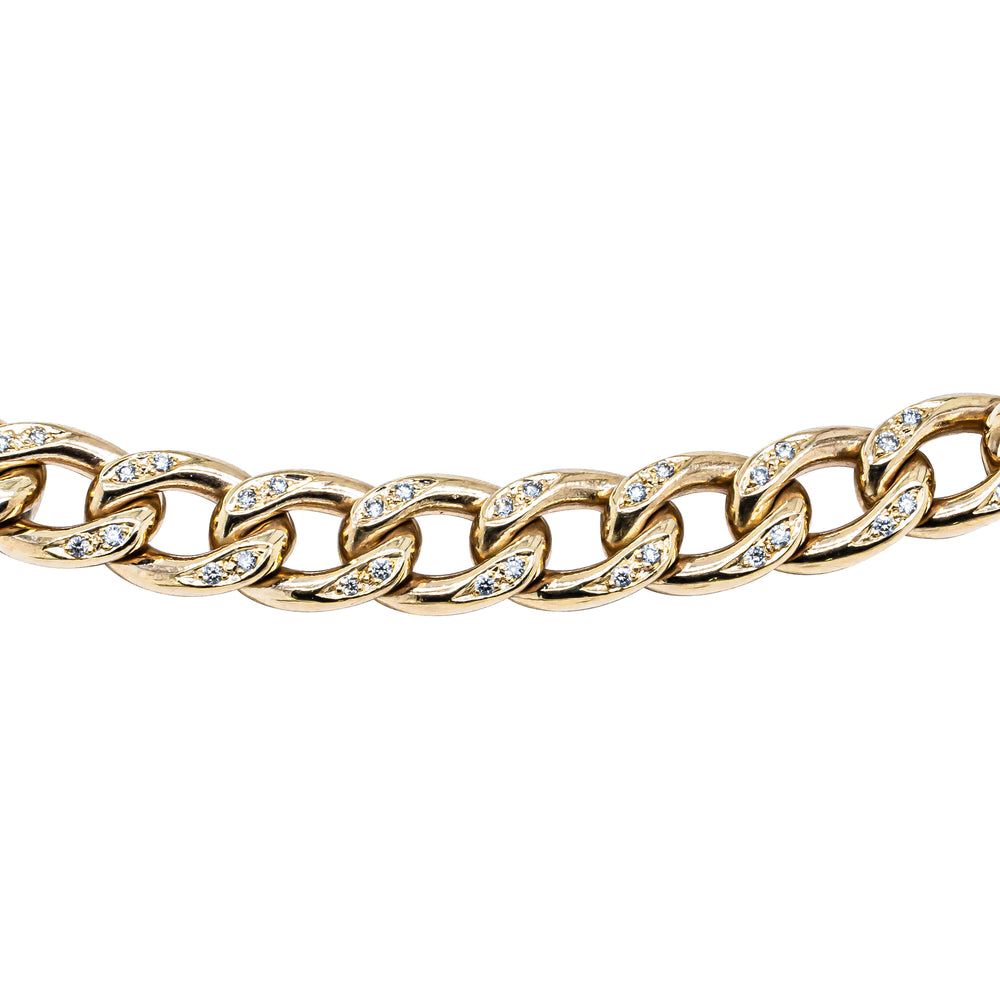 Deja Vu 9ct Yellow Gold 1.04ct Diamond Curb Link Bracelet