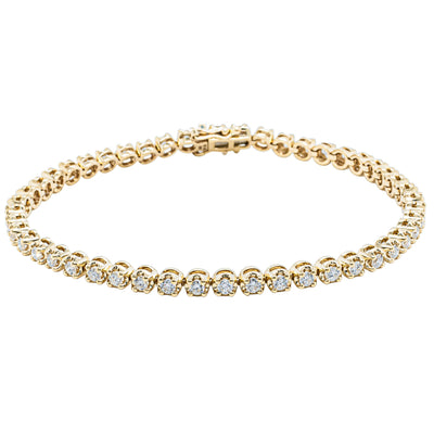 14ct Yellow Gold 2.50ct Diamond Ava Tennis Bracelet-Bracelet-Walker & Hall
