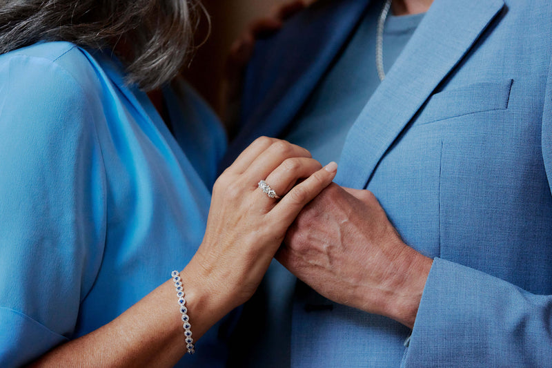 Model wearing Diamond Trilogy Ring