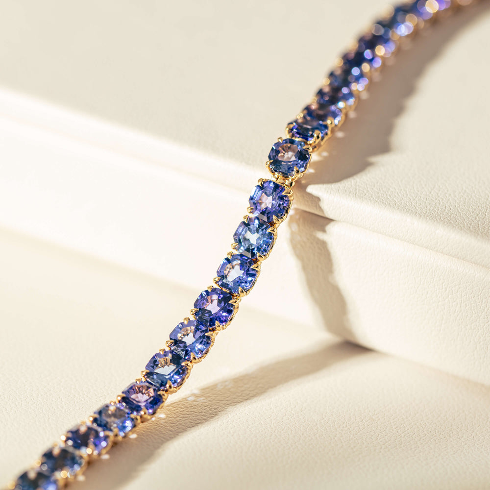 18ct Yellow Gold 23.04ct Tanzanite Octavia Bracelet