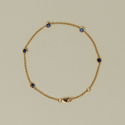 18ct Yellow Gold Sapphire Natalia Bracelet - Bracelet - Walker & Hall