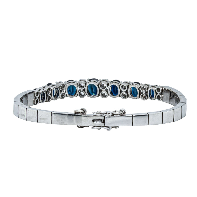 Vintage 18ct White Gold Sapphire & Diamond Bracelet