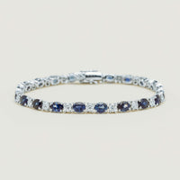 18ct White Gold 8.57ct Sapphire & Diamond Bracelet - Bracelet - Walker & Hall