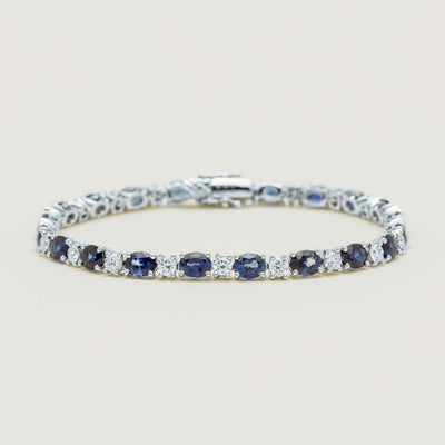 18ct White Gold 8.57ct Sapphire & Diamond Bracelet