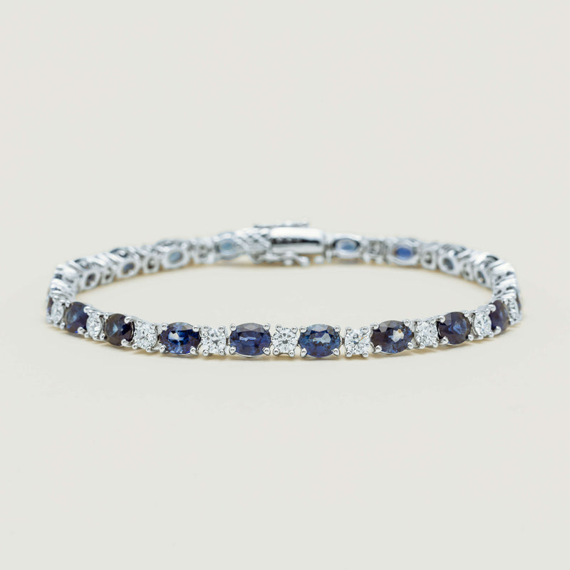 18ct White Gold 8.57ct Sapphire & Diamond Bracelet